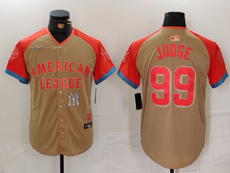 Men New York Yankees #99 Judge Orange All star 2024 Nike MLB Jersey style 6